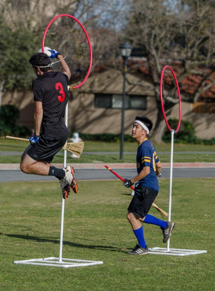 Michael Mohlman dunks a goal through for the Lost Boys against San Jose State.  Credit: Kat Ignatova