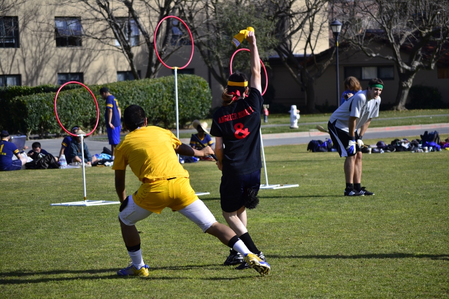 Igor Gorbatok of the Skrewts pulls the snitch in their game against Santa Barbara.  Credit: Laurel Haspert