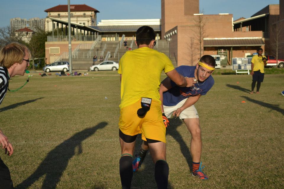 Cullen Carter (UTSA) taking a turn at seeker against snitch Augustine Monroe in the championship match vs SHSU. Credit: Brad Armentor