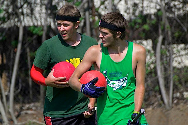 Green team's two male beater sets helped the team go all the way to the semifinals. Credit: Laurel Haspert